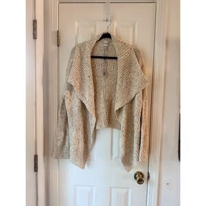 NIC AND ZOE Speckled Shawl Collar‎ Cardigan Sweater XXL Neutral Mix